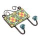 Forest Green And Yellow Floral Ceramic Tiles Hooks